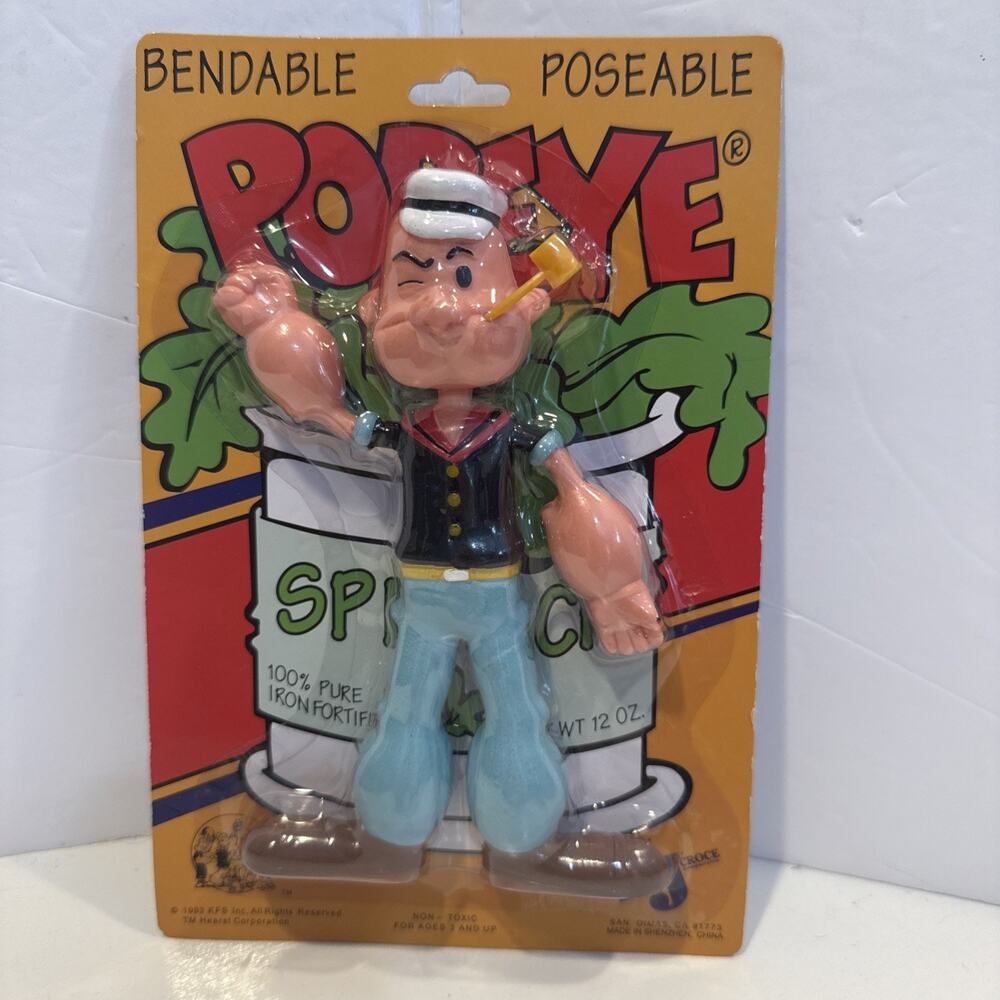 1993 Popeye the Sailor Bendable Poseable Figure 6.5" NIP by KFS Inc